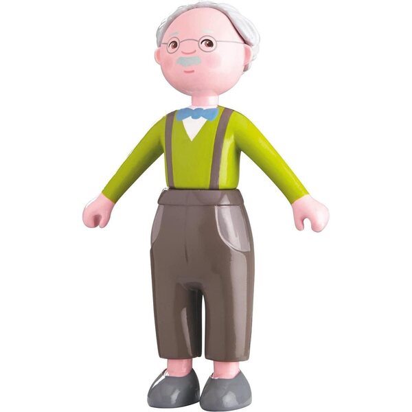 HABA Little Friends Nonno Kurt - Bambola Flessibile 11,5 cm in Plastica per Bambini 3+