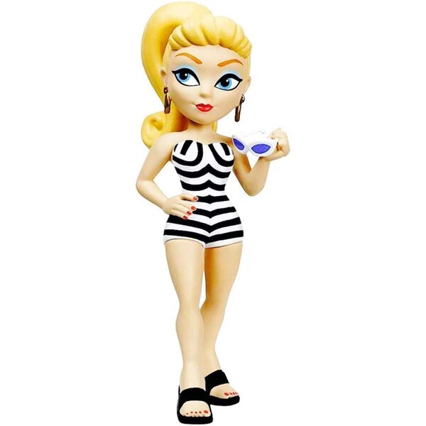 Funko Rock Candy Barbie 1959 5" Vinyl mit schwenkbarem Kopf und Sockel im Lieferumfang enthalten