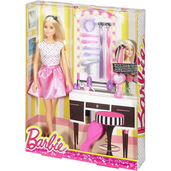 Barbie mit Haarschmuck: Modepuppe mit Extensions und Glamour-Styling