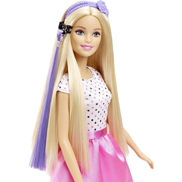 Barbie mit Haarschmuck: Modepuppe mit Extensions und Glamour-Styling