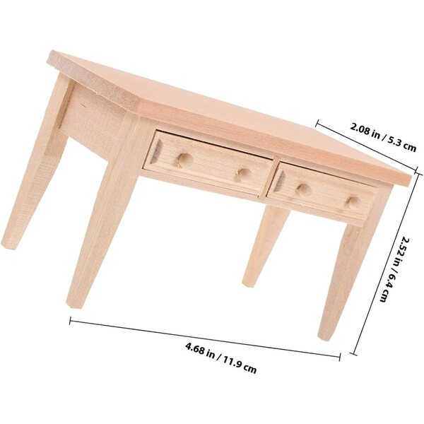 Set Mobili Miniatura in Legno per Casa delle Bambole: Tavolo e Sedia Compatti
