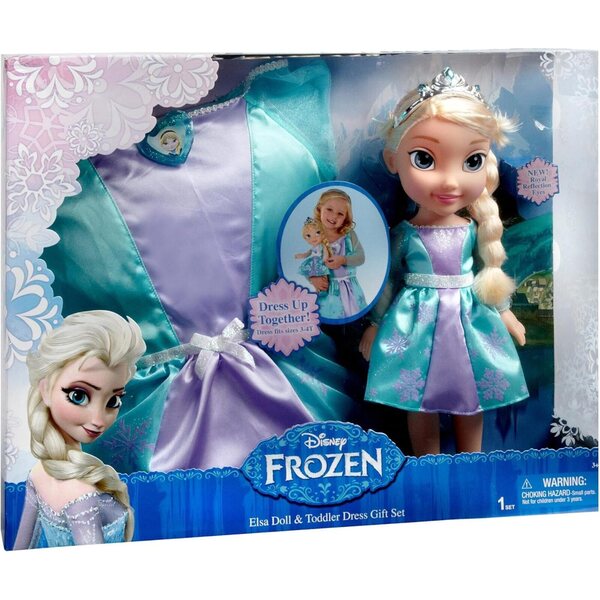 Elsa Frozen Disney 35 cm con abito bimba 3-4 anni - bambole e costume coordinato