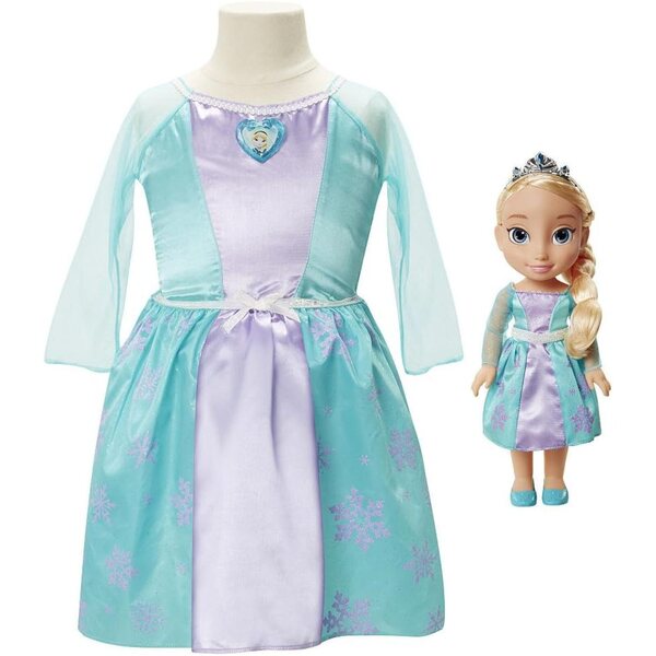 Elsa Frozen Disney 35 cm con abito bimba 3-4 anni - bambole e costume coordinato