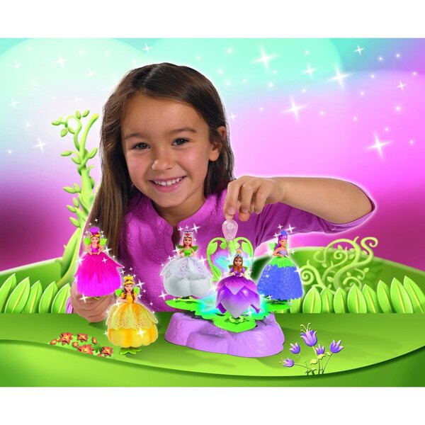 Simba Carrousel Flowee Fleurs con LED Multicolore e Fatina da 15 cm