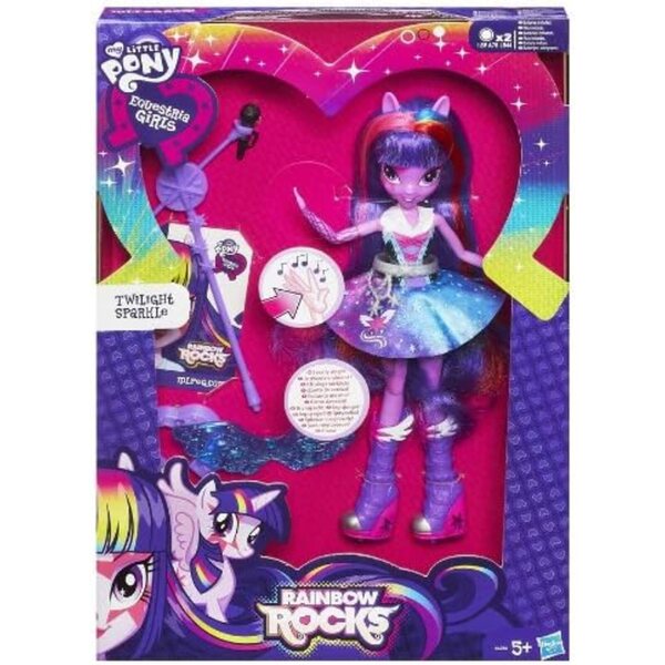 Equestria Girls Twilight Sparkle bambola cantante con abiti rock e accessori musicali