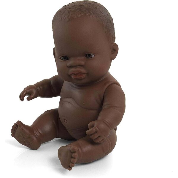 Afrikanische Miniland-Puppe aus flexiblem und beweglichem Vinyl, 21 cm