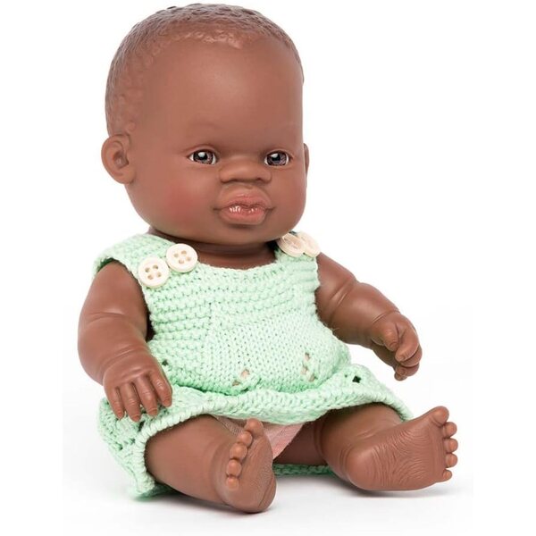Afrikanische Miniland-Puppe aus flexiblem und beweglichem Vinyl, 21 cm