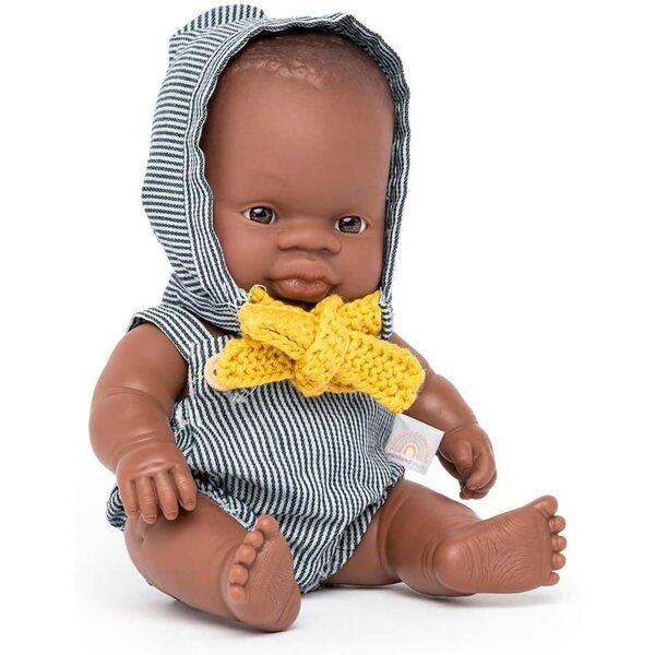 Afrikanische Miniland-Puppe aus flexiblem und beweglichem Vinyl, 21 cm