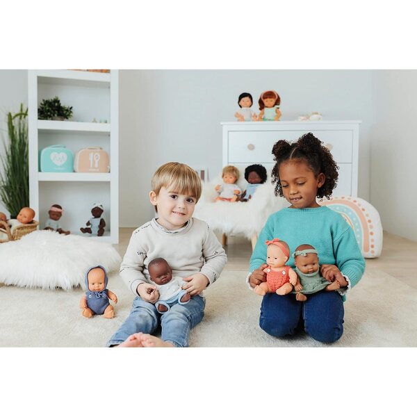 Afrikanische Miniland-Puppe aus flexiblem und beweglichem Vinyl, 21 cm