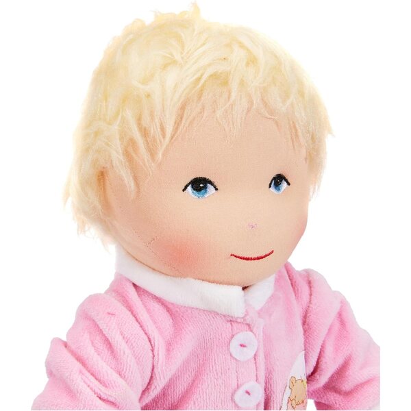 Heless Baby Lotti: 32 cm große Kuschelpuppe mit rosa Strampler für Kinder ab 18 Monaten