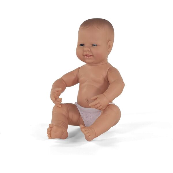 Miniland Europäische männliche Puppe 40 cm mit anatomischem und gegliedertem Körper