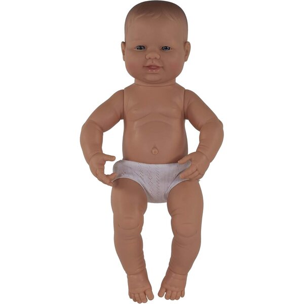 Miniland Europäische männliche Puppe 40 cm mit anatomischem und gegliedertem Körper