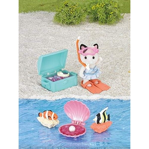 Sylvanian Families – Wasserabenteuer mit zweifarbigen kleinen Mädchen-Chat-Minipuppen