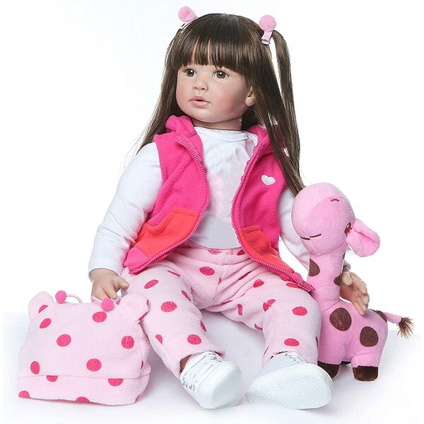 24" realistische wiedergeborene Babypuppe aus weichem Silikon mit komplettem Zubehör