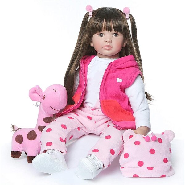 24" realistische wiedergeborene Babypuppe aus weichem Silikon mit komplettem Zubehör