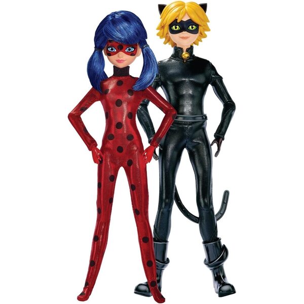 Bambole Fashion Miraculous 26.7 cm 2-Pack Ladybug e Cat Noir con Kwamis