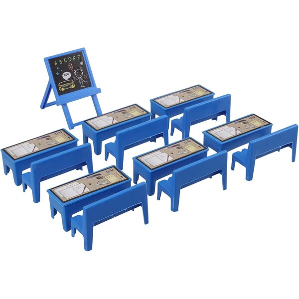 13-teiliges Puppenhaus-Miniaturmöbel-Set mit Schreibtisch, Stuhl und Tafel