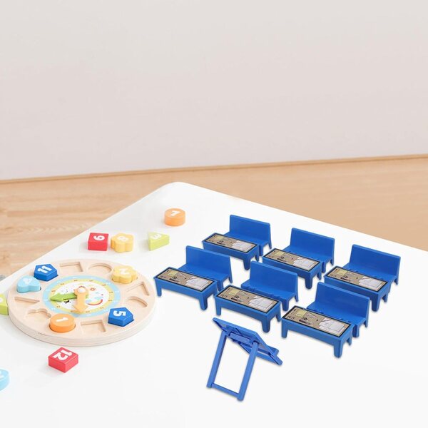 13-teiliges Puppenhaus-Miniaturmöbel-Set mit Schreibtisch, Stuhl und Tafel