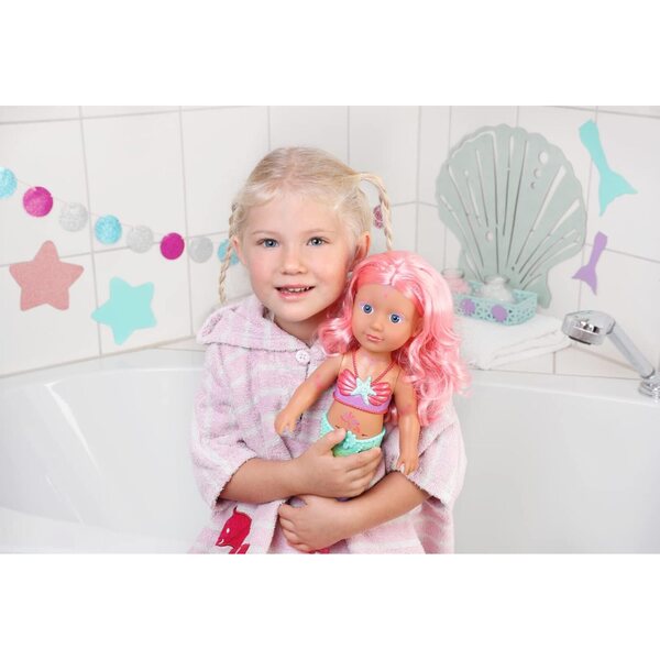 BABY born Little Sister Meerjungfrau 46 cm mit Haaren, Tattoos und beweglichem Schwanz für das Badezimmer