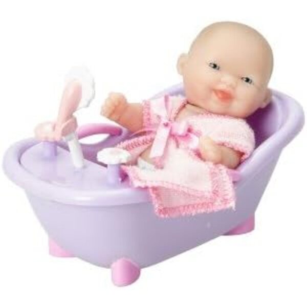 Bambola Bambolotto 13 cm con Vaschetta - Mini Pupazzo per il Bagnetto Bambini