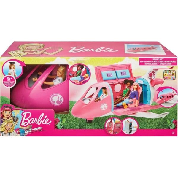 Mattel Avion Barbie mit Puppen und Zubehör für kreatives Spielen ab 3 Jahren
