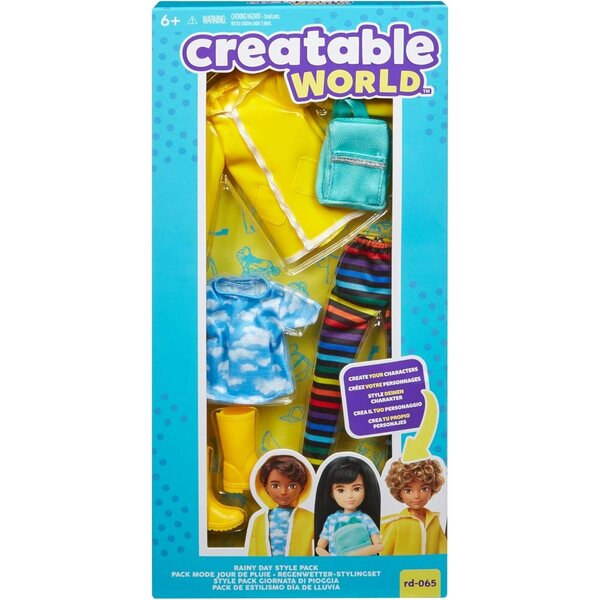 Creatable World Kit Tenuta de Pluie per bambole Personalizzabile, Accessori Gioco 6+