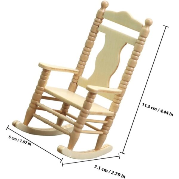 Sedia Miniatura in Legno per Casa delle Bambole - Decorazione Rustica Resistente 11x7 cm
