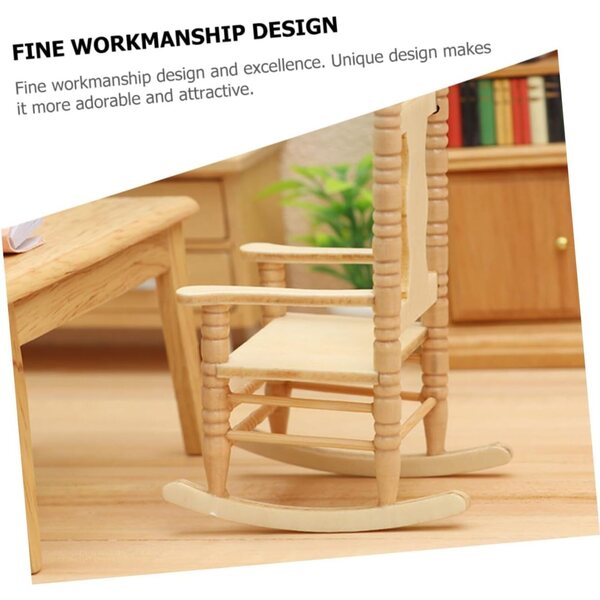 Sedia Miniatura in Legno per Casa delle Bambole - Decorazione Rustica Resistente 11x7 cm