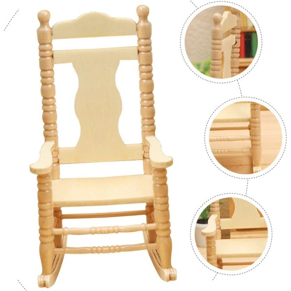 Sedia Miniatura in Legno per Casa delle Bambole - Decorazione Rustica Resistente 11x7 cm