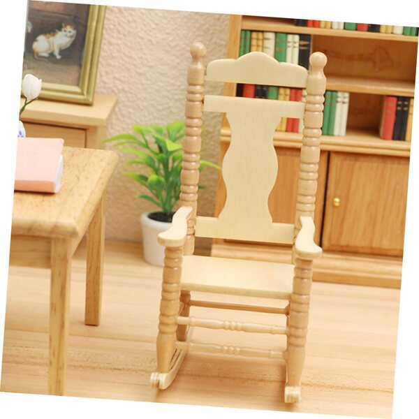 Sedia Miniatura in Legno per Casa delle Bambole - Decorazione Rustica Resistente 11x7 cm