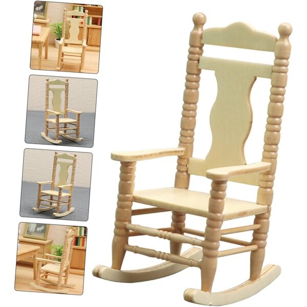 Sedia Miniatura in Legno per Casa delle Bambole - Decorazione Rustica Resistente 11x7 cm