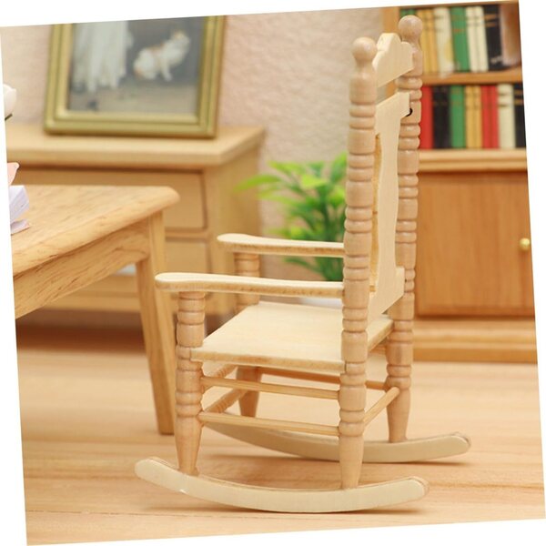 Sedia Miniatura in Legno per Casa delle Bambole - Decorazione Rustica Resistente 11x7 cm