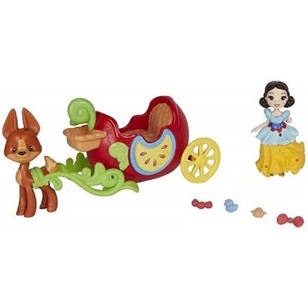 Cofanetto Mini Principessa Biancaneve con Carrozza a Forma di Mela - Bambola Disney 8 cm