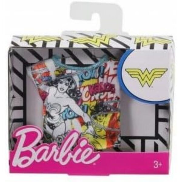Mehrfarbiges Wonder Woman-Oberteil für Barbie – Superhelden-Kleidungsset für Mädchen ab 3 Jahren