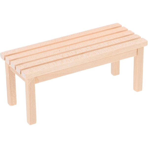 Panca in Legno Miniatura per Casa delle Bambole 9x3,7x3,6 cm Accessorio Realistico