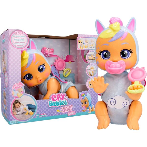 Cry Babies Crawling Jenna: interaktive Puppe, die krabbelt und echte Tränen weint