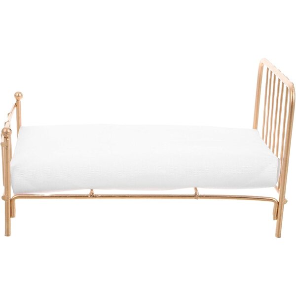 Letto in Metallo Dorato Miniatura 1:12 per Casa delle Bambole ORFOFE