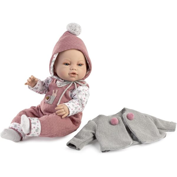 Muñecas Berbesa Baby Doll Giubbotto Neonato Grigio 42 cm con Scatola Collection