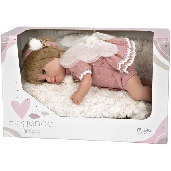 Elegance Andie Pink Puppe 40 cm mit Gondel und Weinfunktion – Arias
