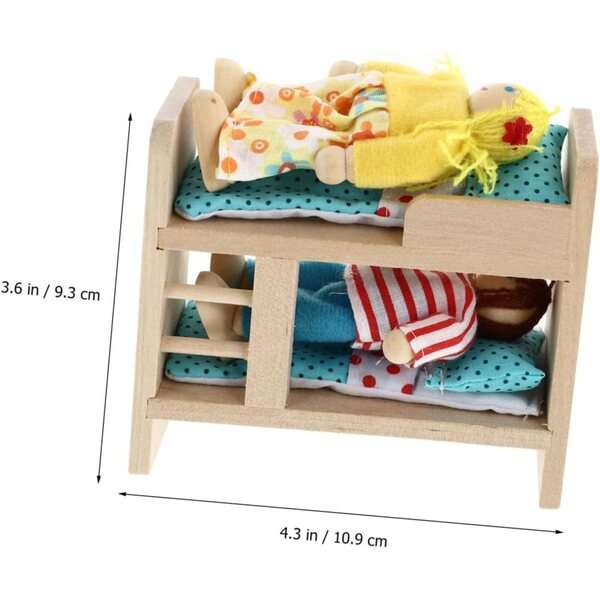 Set Mini Mobili Cucina in Legno e Tessuto per Casa delle Bambole - Decorazioni Miniatura Sicure