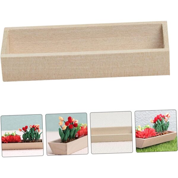 Mini dekorative Holzvase für Puppenhaus – handgefertigtes Deko-Accessoire