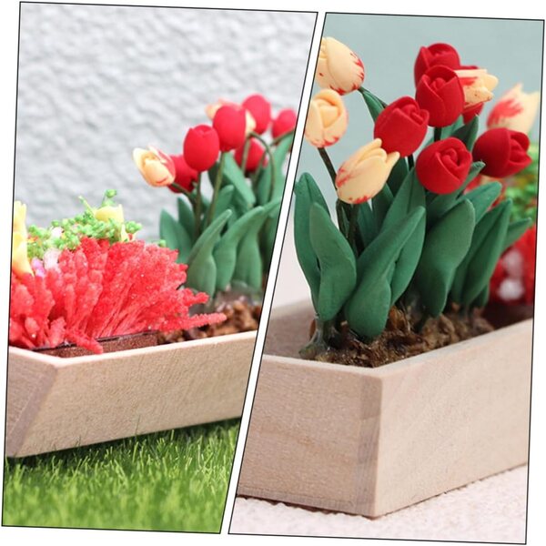 Mini dekorative Holzvase für Puppenhaus – handgefertigtes Deko-Accessoire