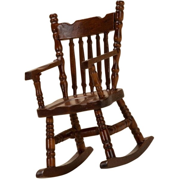 ORFOFE Mini Sedia a Dondolo in Legno per Casa delle Bambole Scala 1:12 e 1:6