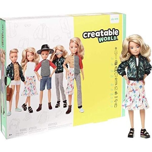 Mondo Creatable Komplettset mit gewellter blonder Schaufensterpuppe 26 cm – 6+