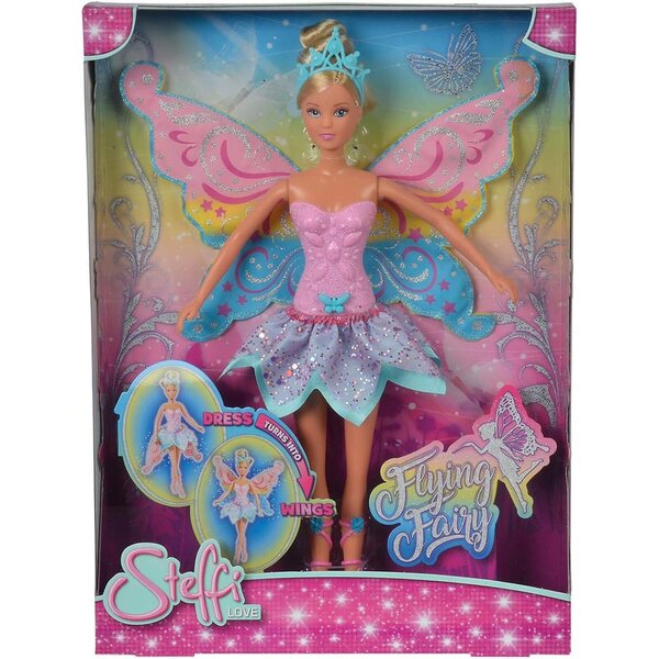 Steffi Love Flying Fairy von Simba, Feenpuppe mit funkelnden Flügeln 29 cm