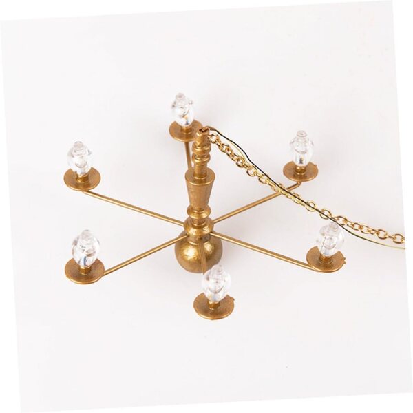 ORFOFE Mini Lampadario a Sospensione per Casa delle Bambole con Luce Calda 1/87