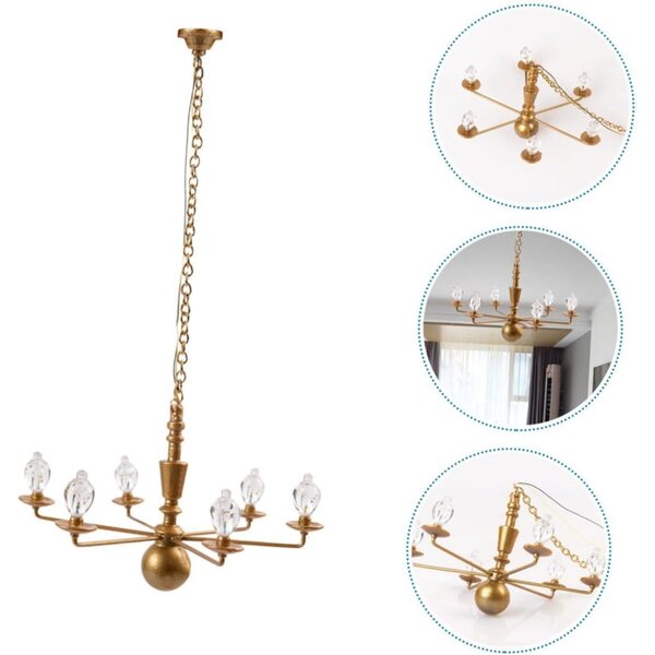 ORFOFE Mini Lampadario a Sospensione per Casa delle Bambole con Luce Calda 1/87