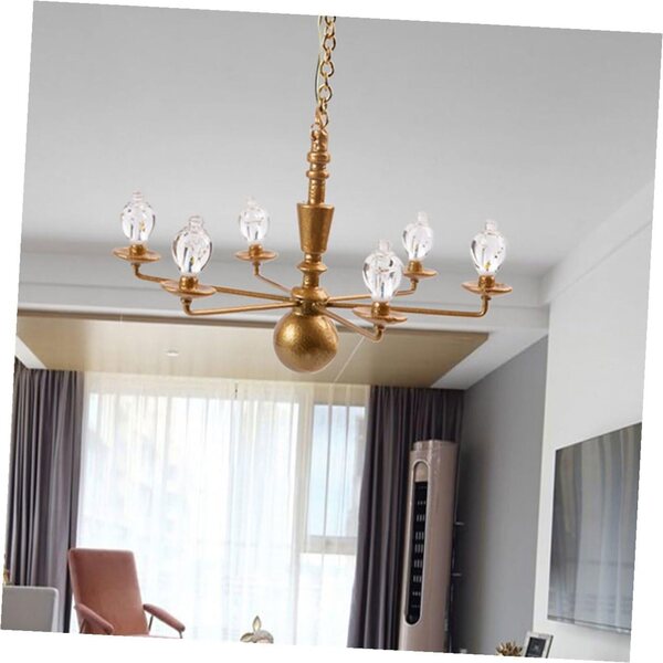 ORFOFE Mini Lampadario a Sospensione per Casa delle Bambole con Luce Calda 1/87