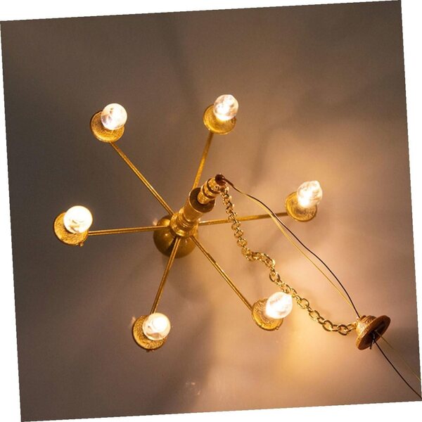 ORFOFE Mini Lampadario a Sospensione per Casa delle Bambole con Luce Calda 1/87