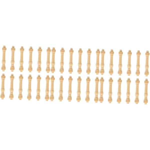 KOMBIUDA Set 36 Mini Corrimano in Legno per Casa delle Bambole, Leggeri e Resistenti